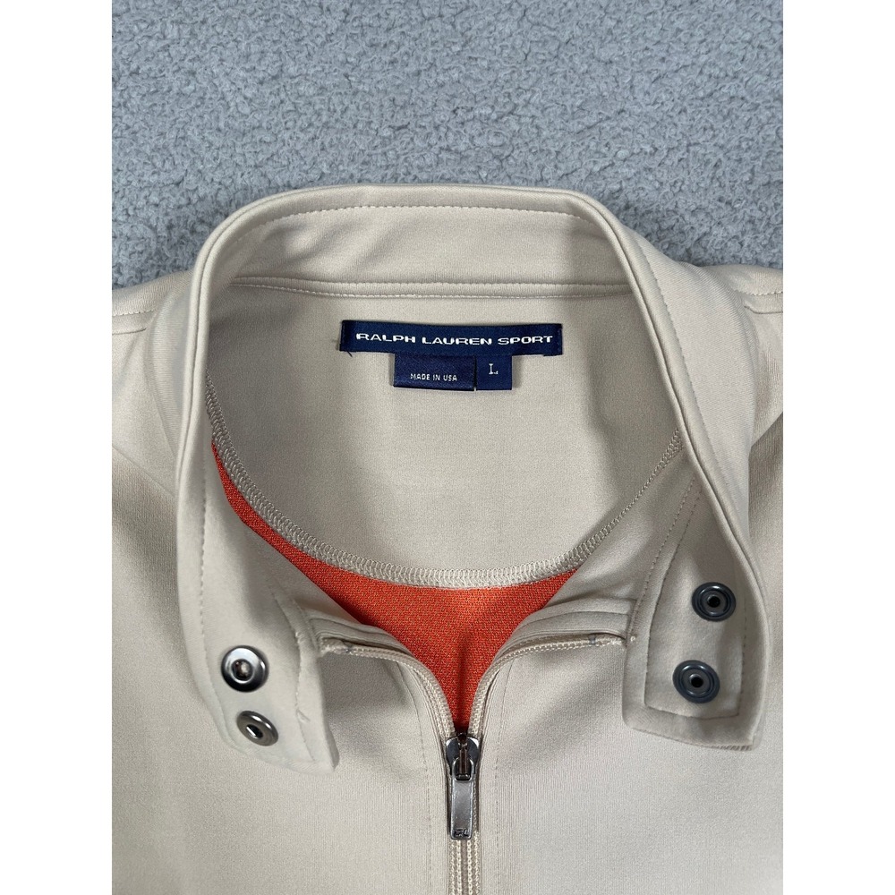 Vintage Polo Ralph Lauren Sport Jacket Womens L Beige Cropped Fit USA Made 90s - Picture 4 of 14